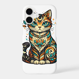 Colourful Mystical Mandala Cat iPhone Case