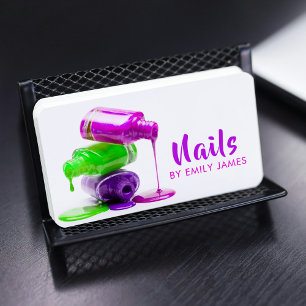 Colourful Nail Polish Artist Salon Business Card