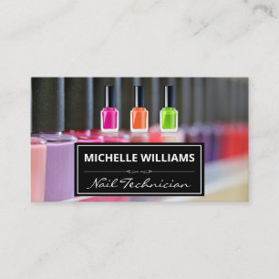 Colourful Nail Polish Variety   Manicurist Business Card