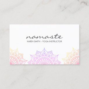 Colourful Namaste Yoga Tribal Pattern Business Card