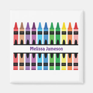 Colourful Name Monogram Pencils Crayon Magnet