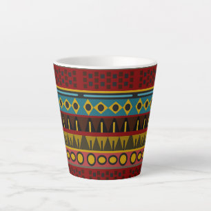 Colourful Native African art Pattern Vintage desig Latte Mug