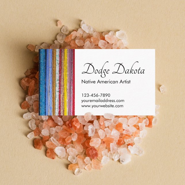 Colourful Native American Stripes Indian Ethnic Business Card (Creator Uploaded)