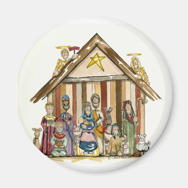 colourful nativity magnet (Front)