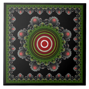 Colourful natural fairy fractal ornament tile