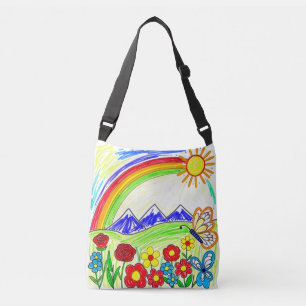 Colourful Nature Drawing for Nature Lovers Crossbody Bag