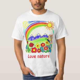 Colourful Nature Drawing for Nature Lovers T-Shirt