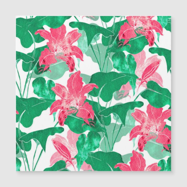 Colourful Nature Flowers Leaves Pattern (Front)