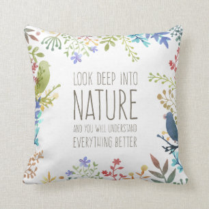 Colourful Nature Inspired Quote   Throw Pillow