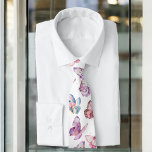 Colourful Nature Watercolor Butterfly Pattern Tie<br><div class="desc">Let your imagination take flight in this enchanting neck tie, where art meets style and your fashion is a reminder of the beauty in nature. This colourful tie features a mesmerising pattern of watercolor butterflies in shades of pink, purple, red and blue, fluttering like a gentle breeze on a spring...</div>