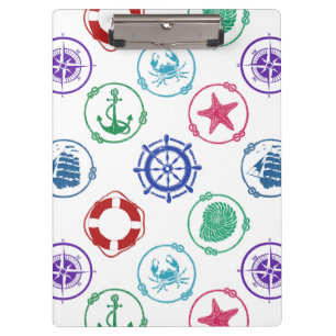 Colourful Nautical Pattern Clipboard
