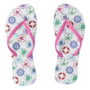 Colourful Nautical Pattern Jandals