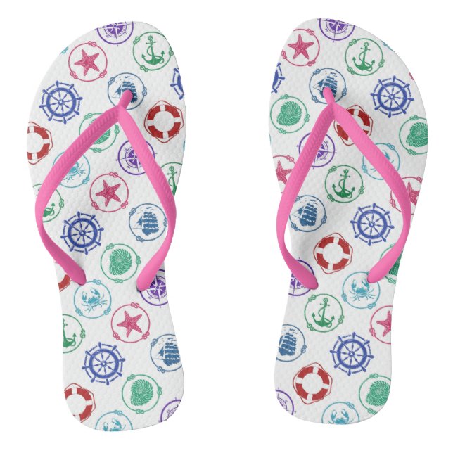 Colourful Nautical Pattern Jandals (Footbed)