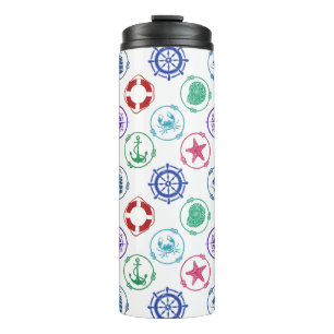 Colourful Nautical Pattern Thermal Tumbler