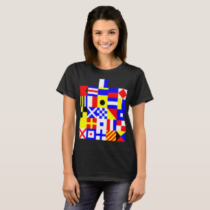 Colourful Nautical Signal Flags Design T-Shirt