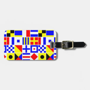 Colourful Nautical Signal Flags Pattern Luggage Tag