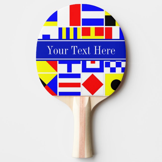 Colourful Nautical Signal Flags Royal Name Monogra Ping Pong Paddle (Front)