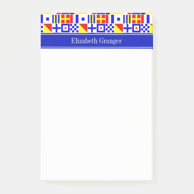 Colourful Nautical Signal Flags Royal Name Monogra Post-it Notes (Front)