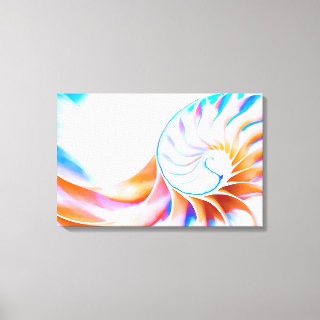 Colourful Nautilus Canvas Print (Front)