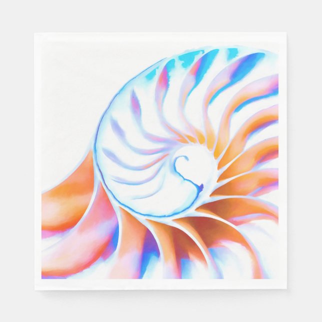 Colourful Nautilus Napkin (Front)