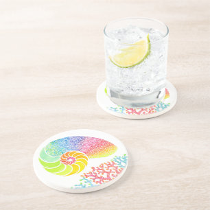 Colourful Nautilus Sandstone Coaster