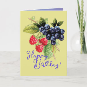 Colourful Nautre with Berries Happy Birthday  Card