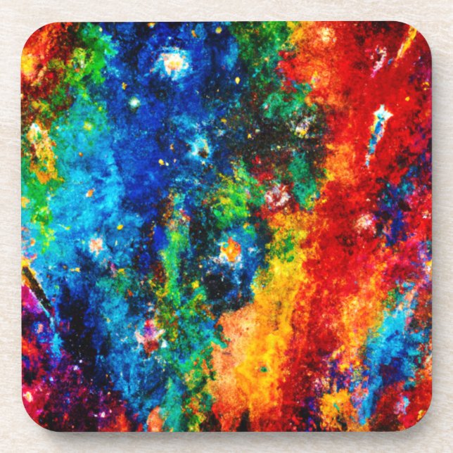 Colourful Nebula and Stars art Coaster (Front)