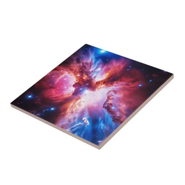 Colourful Nebula Galaxy Space Stars Cosmic Univers Tile (Side)