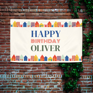 Colourful Neighbourhood Birthday Party Banner