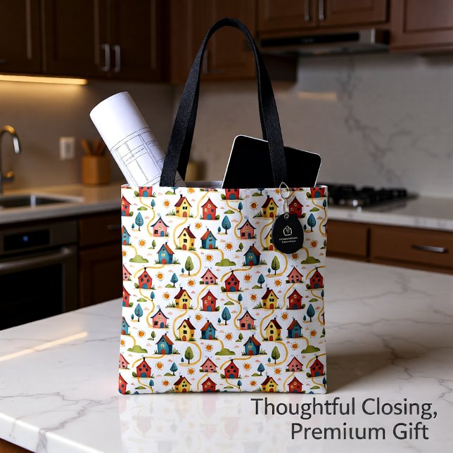 Colourful Neighbourhood Houses Realtor Tote Bag (Creator Uploaded)
