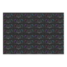 Colourful Neon, Abstract Roses on Black Background