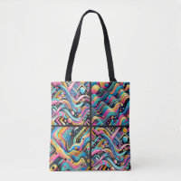 Colourful Neon Bright Abstract 90's Pattern Print