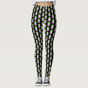 Colourful neon colour popsicle ice cream leggings