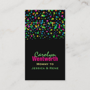 Colourful Neon Confetti Mummy Networking Card