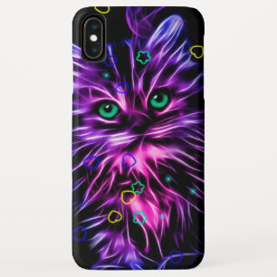 colourful neon cute cat Case-Mate iPhone case