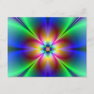 Colourful Neon Daisy Postcard