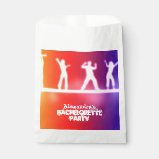 Colourful neon dancing bachelorette party favour bags