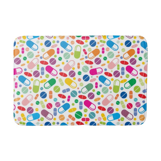 Colourful Neon Drug Pattern Bath Mat (Front)