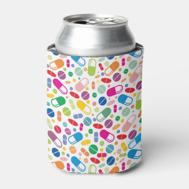 Colourful Neon Drug Pattern Can Cooler (Can Front)
