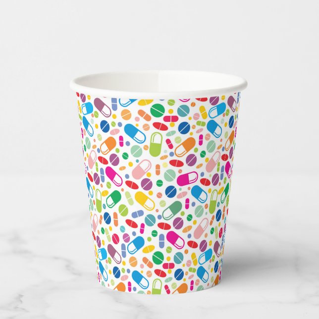 Colourful Neon Drug Pattern Paper Cups (Left)