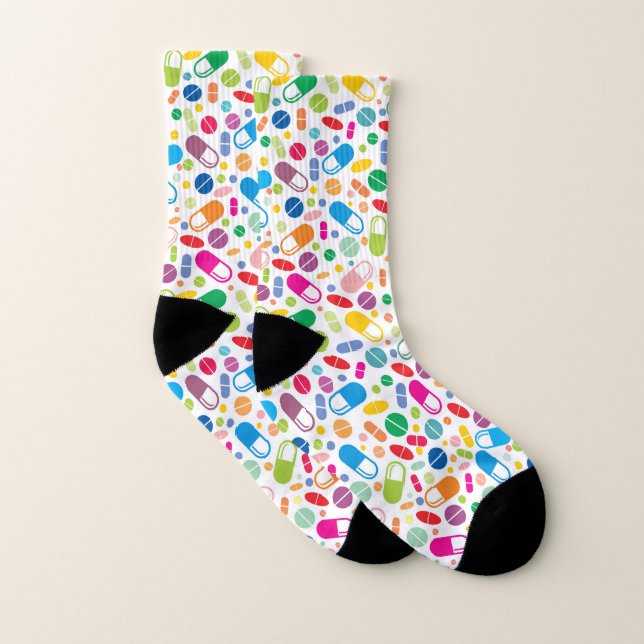 Colourful Neon Drug Pattern Socks (Pair)