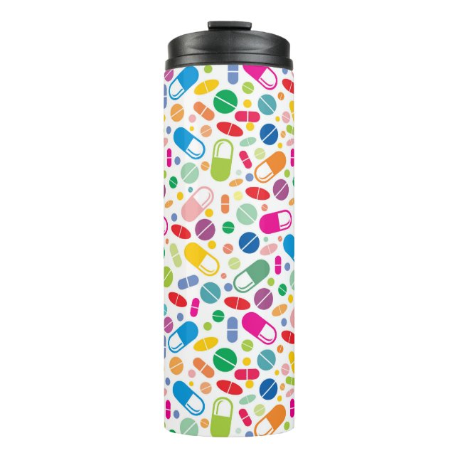 Colourful Neon Drug Pattern Thermal Tumbler (Front)