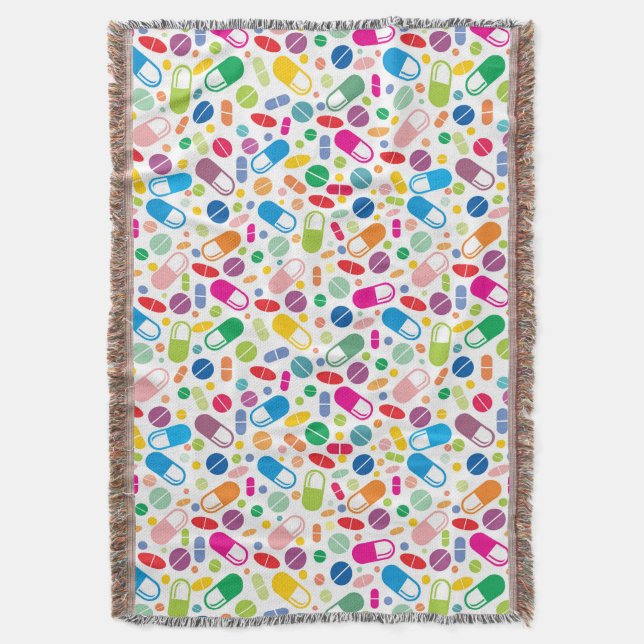 Colourful Neon Drug Pattern Throw Blanket (Front Vertical)