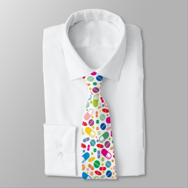 Colourful Neon Drug Pattern Tie (Tied)