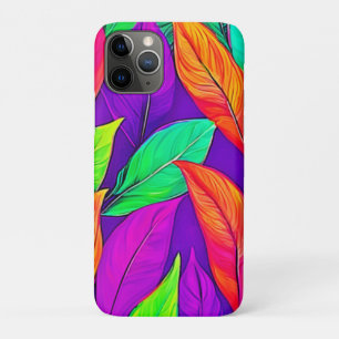 Colourful Neon Ethereal Leaves Pattern Case-Mate iPhone Case