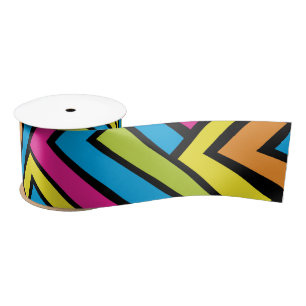 Colourful Neon Graffiti Street Art Pattern  Satin Ribbon