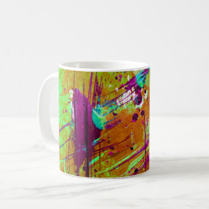 Colourful Neon Green Abstract Splatter Paint Coffee Mug