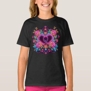 Colourful neon heart Valentine's day T-Shirt