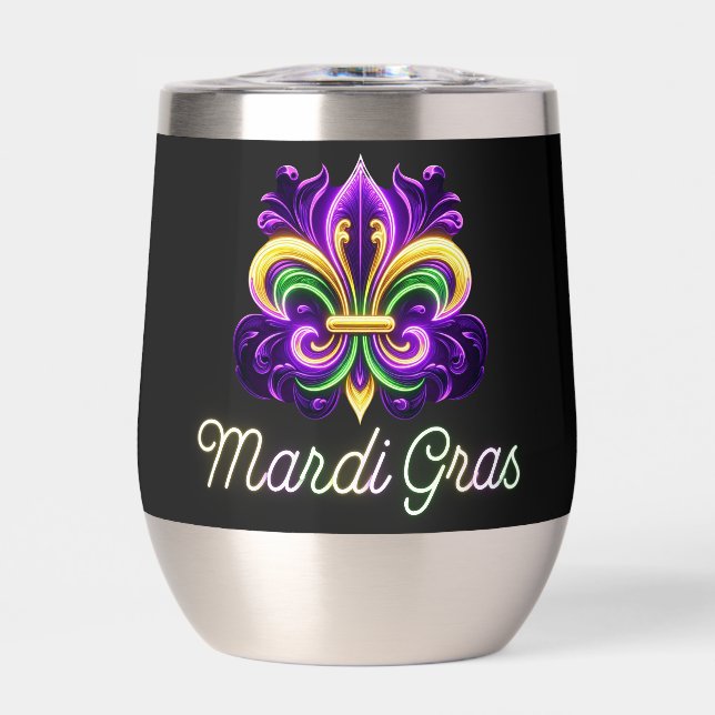 Colourful Neon Mardi Gras Fleur de lis (Front)