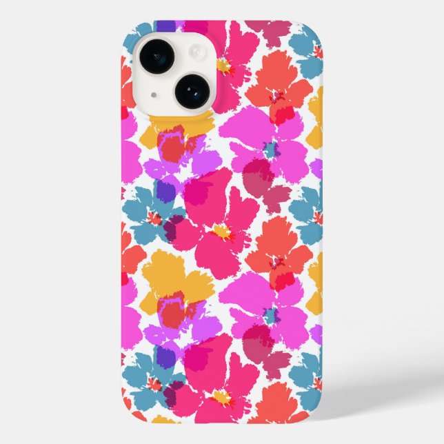 Colourful Neon Modern Flower Pattern Case-Mate iPhone Case (Back)